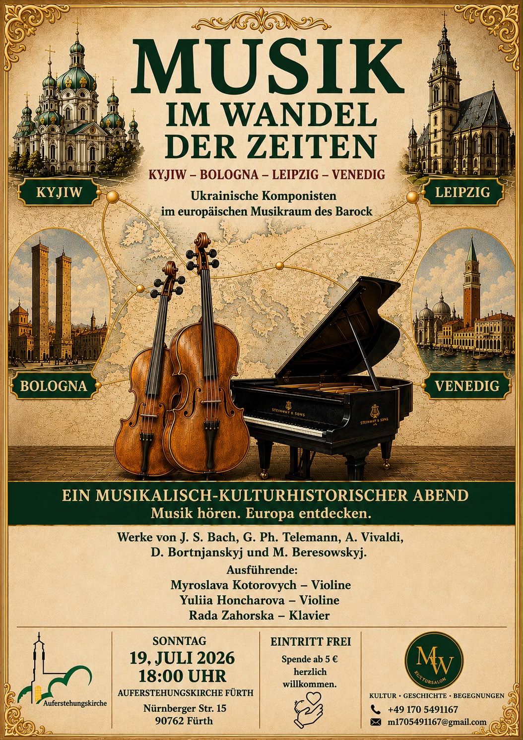 Plakat Musik im Wandel der Zeiten in Fuerth